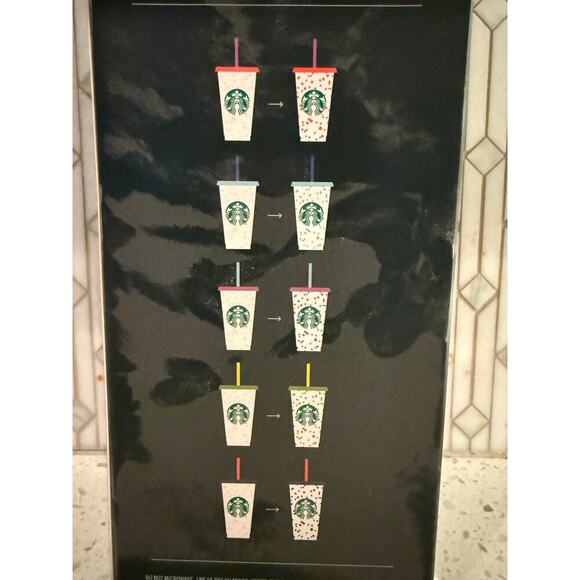 Starbucks Summer 2021 Color Change Confetti Reusable Cold Cups Pack of 5 Cups - Picture 3 of 6